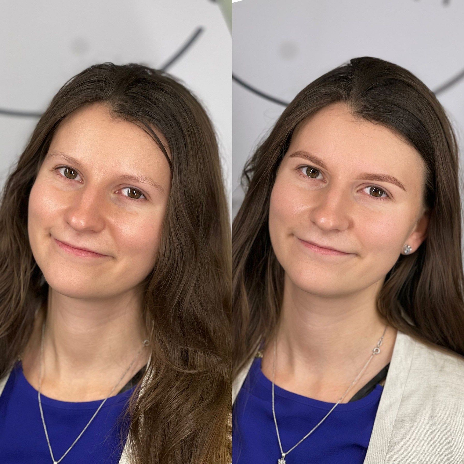 PŘED a PO architektuře a barvení obočí